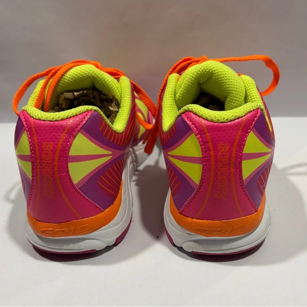 Saucony Kinvara 4 Women’s Size 5.5 Running Shoes Neon Pink Yellow Orange - Picture 5 of 8
